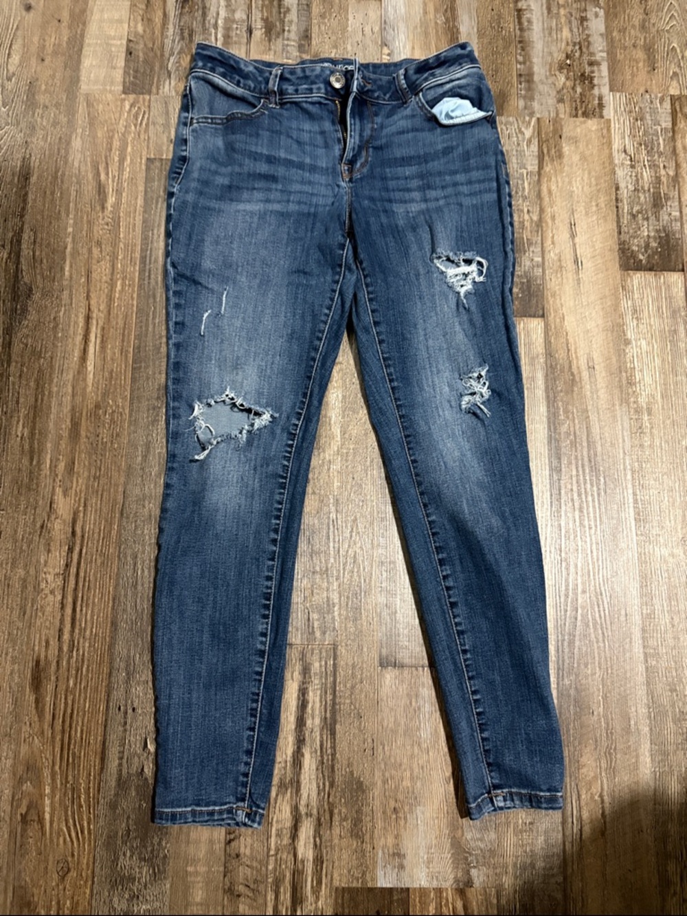 Maurices Women's Distressed Skinny Jeans - Dark Blue Wash